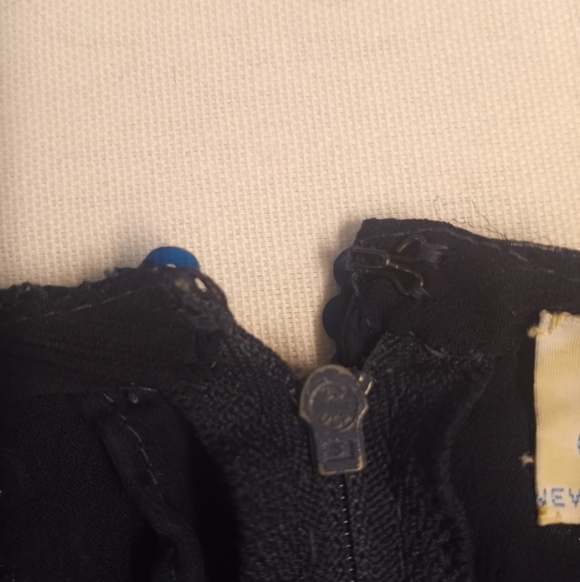 Vintage Martha Silk Sequined Beaded Blue Purple Silver Long Sleeve Midi Dress 10 - Picture 9 of 11